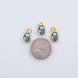 18K Gold PVD Baseball glove charm enamel charm - Tarnish Resistant