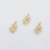 18K Gold PVD Flower charm Charm s Charms - Tarnish Resistant