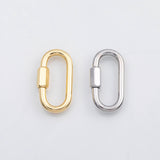 18K Gold pvd Large carabiner screw clasp charm Charms - Tarnish Resistant