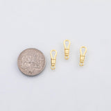 18K Gold PVD 5pcs fancy bail ends chains or s charm - Tarnish Resistant