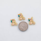18K Gold PVD Bike bicycle charm - Tarnish Resistant