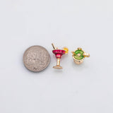 18K Gold PVD Martini Margarita Drinks Cup Alcohol charm - Tarnish Resistant