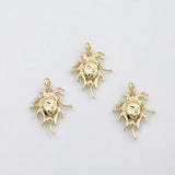 18K Gold PVD Medusa charm - Tarnish Resistant