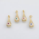 18K Gold PVD Evil Eye Drop charm - Tarnish Resistant