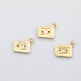 18K Gold PVD Cassette tape charm - Tarnish Resistant