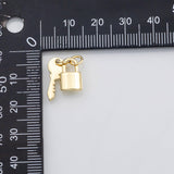 18K Gold PVD Key lock charm - Tarnish Resistant