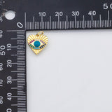 18K Gold PVD Evil eye blue turquoise heart charm - Tarnish Resistant