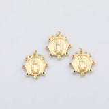 18K Gold PVD Mary saint charm multicolor - Tarnish Resistant