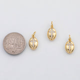 18K Gold PVD Oval cross charm - Tarnish Resistant