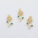 18K Gold PVD Flower charm - Tarnish Resistant