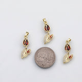18K Gold PVD Flower rose charm - Tarnish Resistant