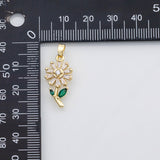 18K Gold PVD Flower rose charm - Tarnish Resistant