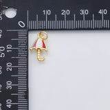 18K Gold PVD Umbrella charm beach enamel charm s Charms Charms - Tarnish Resistant