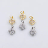 18K Gold PVD Clover charm flower charm s Charms Charms - Tarnish Resistant