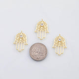 18K Gold PVD Hamsa h of fatima charm Charms - Tarnish Resistant