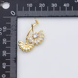 18K Gold PVD Flower branch charm s Charms - Tarnish Resistant