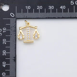 18K Gold PVD Scale of justice libra charm s Charms - Tarnish Resistant