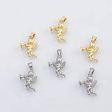 18K Gold PVD Cupid Angel blowing trumpet charm s Charms - Tarnish Resistant