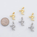 18K Gold PVD Cupid Angel blowing trumpet charm s Charms - Tarnish Resistant