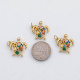 18K Gold PVD Sea turtle charm multicolor charm s Charms Charms - Tarnish Resistant
