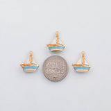 18K Gold PVD Sail boat sailing boat charm enamel Charm s Charms - Tarnish Resistant
