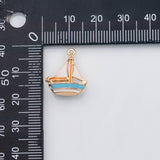 18K Gold PVD Sail boat sailing boat charm enamel Charm s Charms - Tarnish Resistant