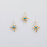 18K Gold PVD North star charm turquoise Charm s Charms - Tarnish Resistant