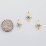 18K Gold PVD North star charm turquoise Charm s Charms - Tarnish Resistant