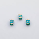 18K Gold PVD Milk Carton Charm Enamel Charm Charm s Charms - Tarnish Resistant