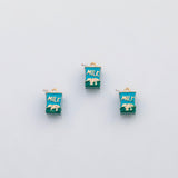 18K Gold PVD Milk Carton Charm Enamel Charm Charm s Charms - Tarnish Resistant