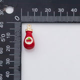 18K Gold pvd Ketchup bottle charm Enamel Charm Charm s Charms - Tarnish Resistant