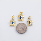 18K Gold PVD Sea Turtle blue charm Charm s Charms - Tarnish Resistant