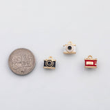 18K Gold PVD Camera Charm Enamel Charm Charm s Charms - Tarnish Resistant
