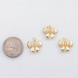 18K Gold PVD Bow Ribbon charm s Charms - Tarnish Resistant