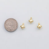 18K Gold PVD Puffy Cross charm s Charms - Tarnish Resistant
