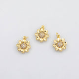 18K Gold pvd Flower Daisy charm s Charms - Tarnish Resistant