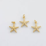 18K Gold PVD Starfish star fish charm Ocean Beach charm s Charms - Tarnish Resistant