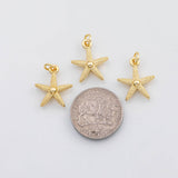18K Gold PVD Starfish star fish charm Ocean Beach charm s Charms - Tarnish Resistant
