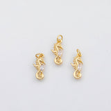 18K Gold PVD Sea horse seahorse charm Ocean Beach charm s Charms - Tarnish Resistant