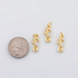 18K Gold PVD Sea horse seahorse charm Ocean Beach charm s Charms - Tarnish Resistant