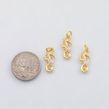 18K Gold pvd Sea horse seahorse charm Ocean Beach charm s Charms - Tarnish Resistant