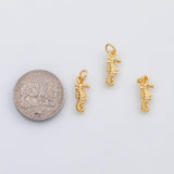 18K Gold PVD Sea horse seahorse charm Ocean Beach charm s Charms - Tarnish Resistant