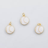18K Gold PVD Baseball charm white enamel baseball charm s Charms - Tarnish Resistant