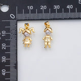 18K Gold PVD Boy Girl charm with pearl head s Charms - Tarnish Resistant