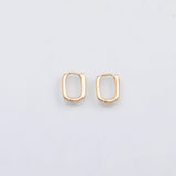18K Gold PVD Rectangle Hoop earrings 8x12mm 22K One pair per order - Tarnish Resistant