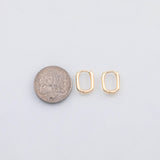 18K Gold PVD Rectangle Hoop earrings 8x12mm 22K One pair per order - Tarnish Resistant