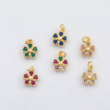 18K Gold PVD Colorful Flower clover charm - Tarnish Resistant