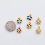 18K Gold PVD Colorful Flower clover charm - Tarnish Resistant
