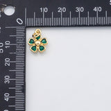 18K Gold PVD Colorful Flower clover charm - Tarnish Resistant