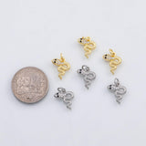18K Gold PVD Snake with black eye charm Charm s Charms - Tarnish Resistant